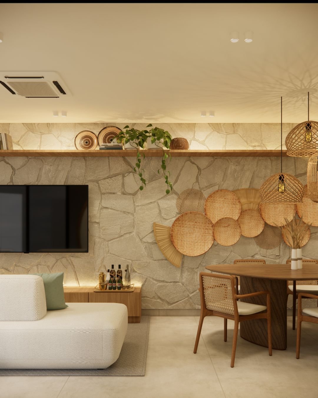 Living e sala de jantar