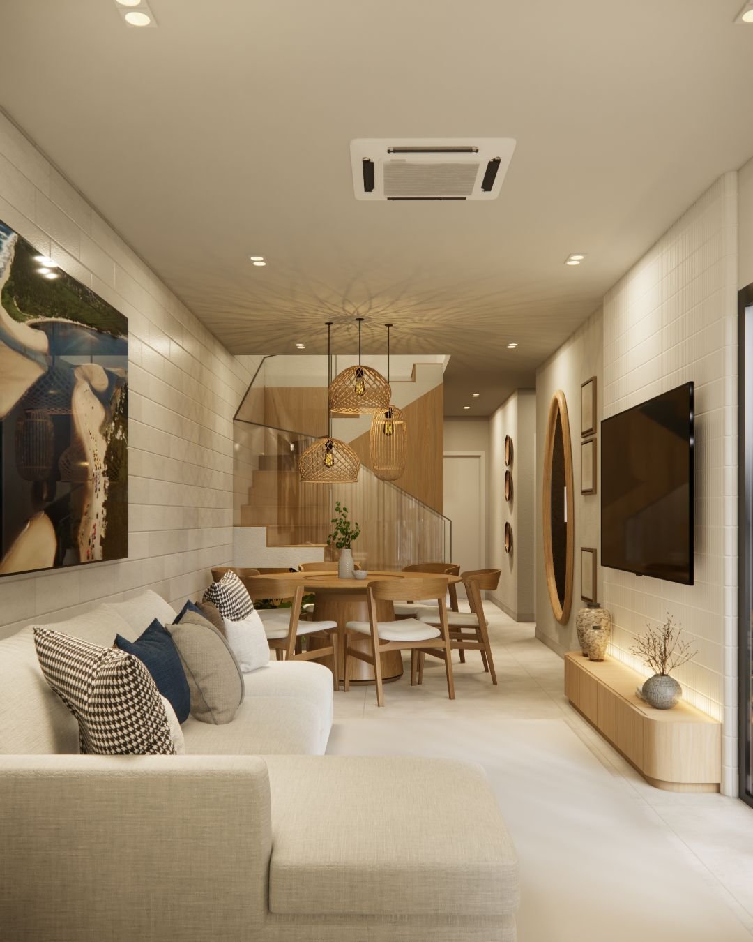 Living com home e jantar